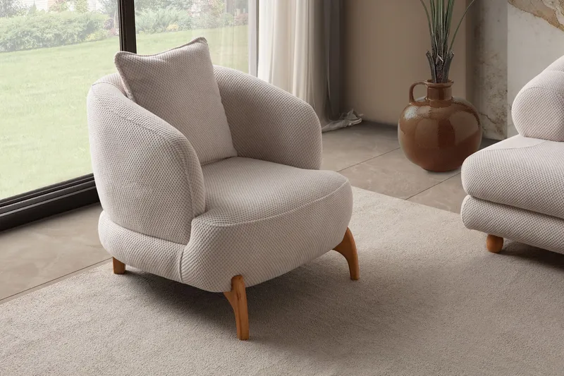 Ørelappstol Atelier Del Sofa Gloria (81 x 76 x 81 cm) Beige - Beige - Møbler - Stoler & lenestoler - Lenestoler - Ørelappstol