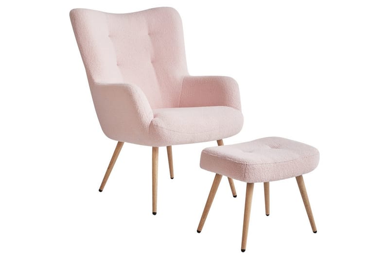 Ørelappstol Vejle - Beige, hvit - Møbler - Stoler & lenestoler - Lenestoler - Ørelappstol