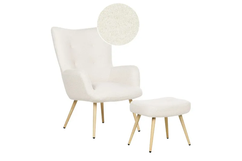 Ørelappstol Vejle, Beige, svart