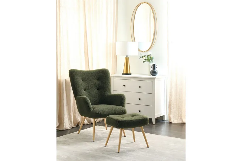 Ørelappstol Vejle - Hvit, Svart - Møbler - Stoler & lenestoler - Lenestoler - Ørelappstol