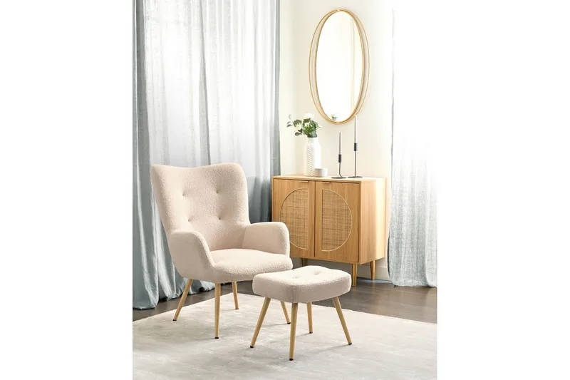 Ørelappstol Vejle - Rosa, mørkt tre - Møbler - Stoler & lenestoler - Lenestoler - Ørelappstol