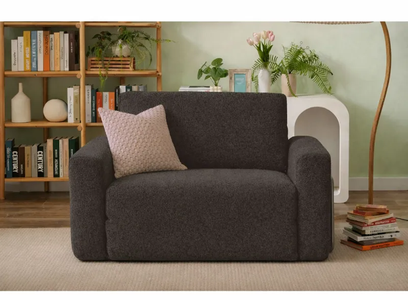 1-seters sovesofa Atelier Del Sofa Wello Single (80 x 70 cm) Antrasitt - Antrasitt - Møbler - Stoler & lenestoler - Lenestoler - Sovestol