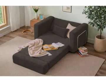 1-seters sovesofa Atelier Del Sofa Wello Single (80 x 70 cm) Antrasitt - Møbler - Stoler & lenestoler - Lenestoler - Sovestol