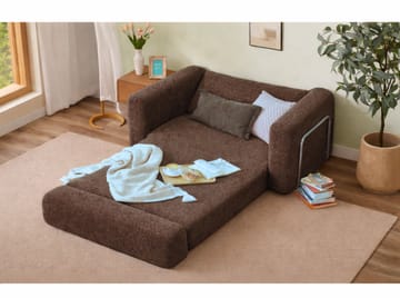 1-seters sovesofa Atelier Del Sofa Wello Single (80 x 70 cm) Brun - Møbler - Stoler & lenestoler - Lenestoler - Sovestol