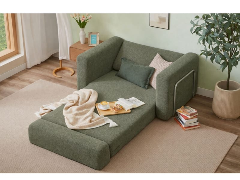 1-seters sovesofa Atelier Del Sofa Wello Single (80 x 70 cm) Grønn - Møbler - Stoler & lenestoler - Lenestoler - Sovestol