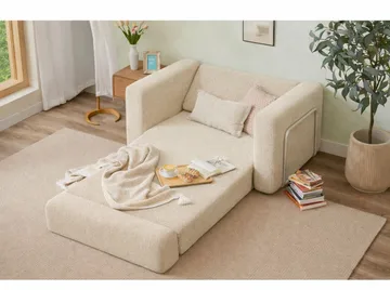 1-seters sovesofa Atelier Del Sofa Wello Single (80 x 70 cm) Krem - Møbler - Stoler & lenestoler - Lenestoler - Sovestol