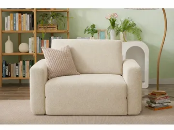 1-seters sovesofa Atelier Del Sofa Wello Single (80 x 70 cm) Krem - Møbler - Stoler & lenestoler - Lenestoler - Sovestol