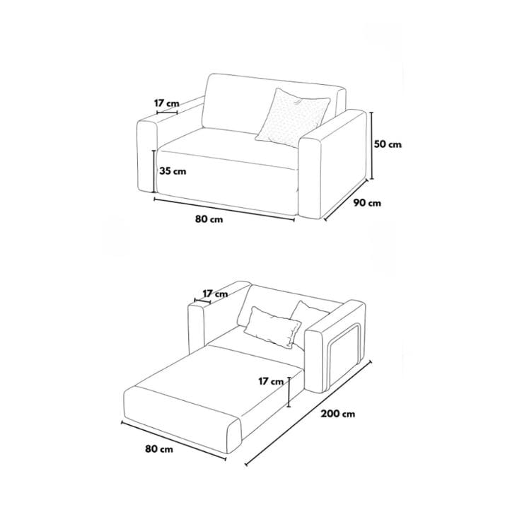 1-seters sovesofa Atelier Del Sofa Wello Single (80 x 70 cm) Oransje - Møbler - Stoler & lenestoler - Lenestoler - Sovestol