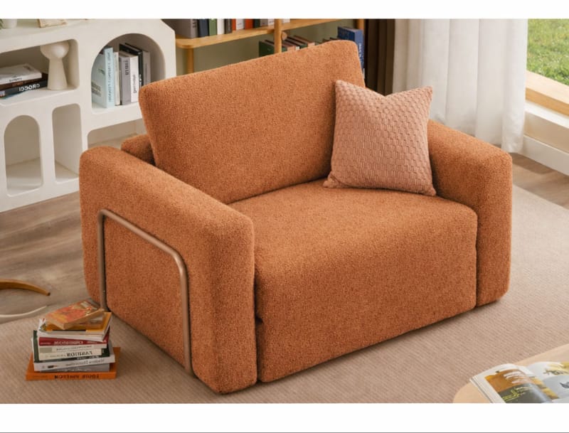 1-seters sovesofa Atelier Del Sofa Wello Single (80 x 70 cm) Oransje - Møbler - Stoler & lenestoler - Lenestoler - Sovestol