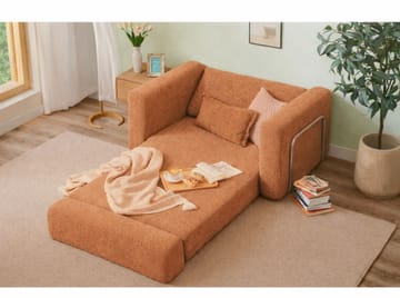 1-seters sovesofa Atelier Del Sofa Wello Single (80 x 70 cm) Oransje - Møbler - Stoler & lenestoler - Lenestoler - Sovestol