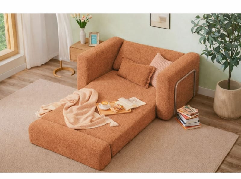1-seters sovesofa Atelier Del Sofa Wello Single (80 x 70 cm) Oransje - Møbler - Stoler & lenestoler - Lenestoler - Sovestol