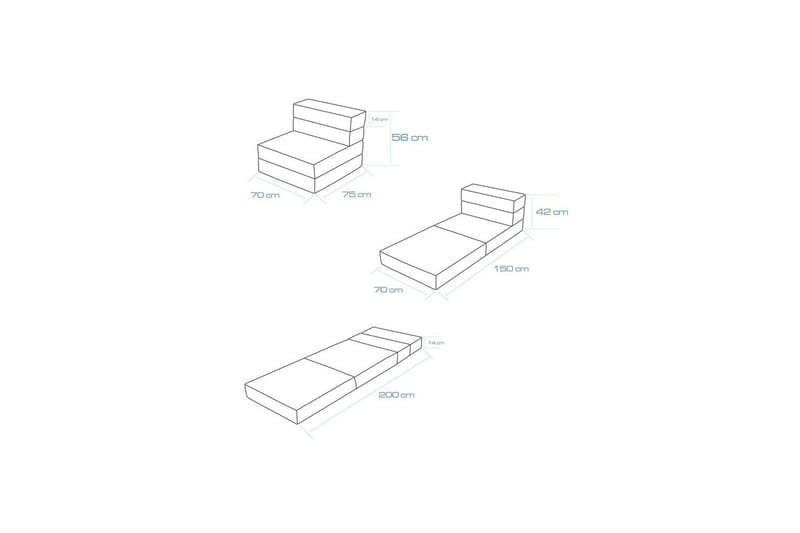 1-seters Sovesofa Maroubridgelcrest Antrasitt - Antrasitt - Møbler - Stoler & lenestoler - Lenestoler - Sovestol