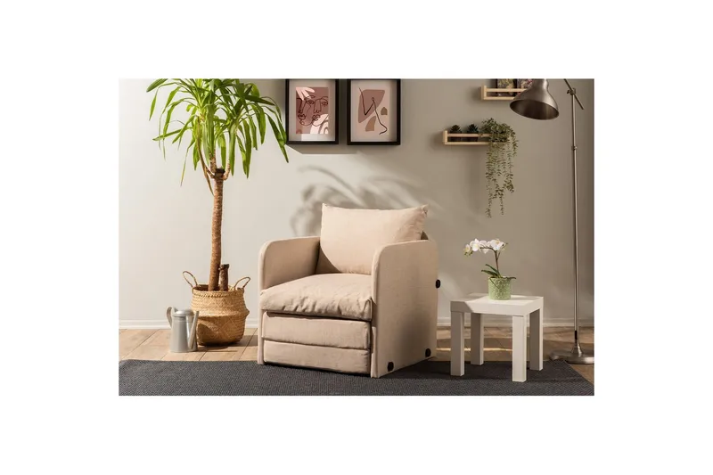1-seters Sovesofa Rubby Beige - Beige - Møbler - Stoler & lenestoler - Lenestoler - Sovestol