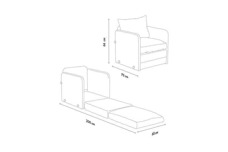1-seters Sovesofa Rubby Grå - Grå - Møbler - Stoler & lenestoler - Lenestoler - Sovestol
