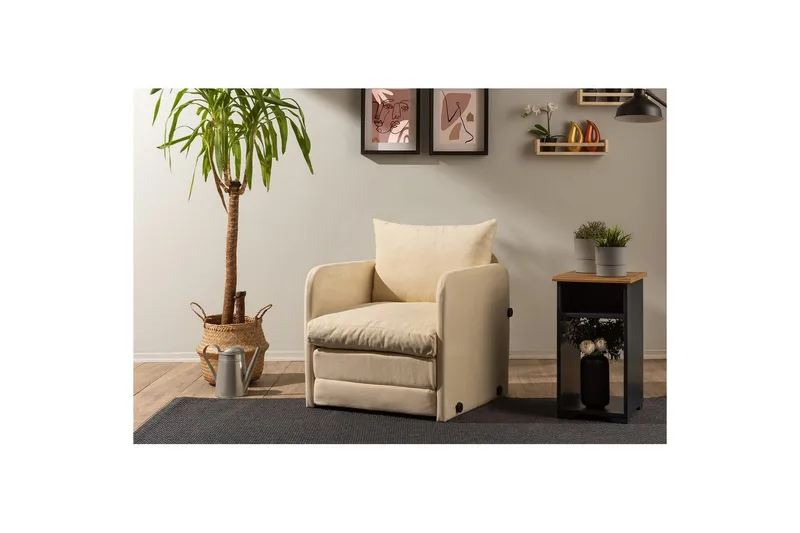 1-seters Sovesofa Rubby Krem - Krem - Møbler - Stoler & lenestoler - Lenestoler - Sovestol