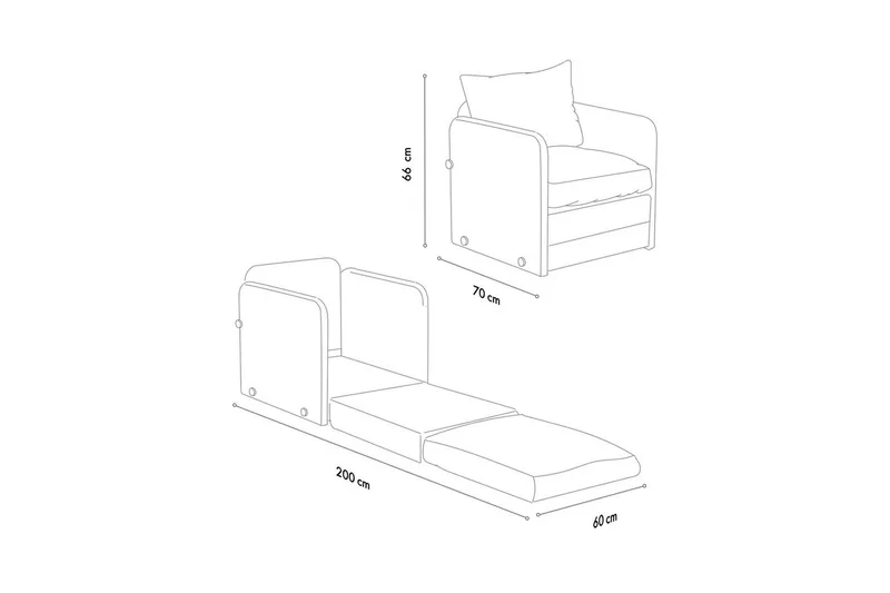 1-seters Sovesofa Rubby Krem - Krem - Møbler - Stoler & lenestoler - Lenestoler - Sovestol