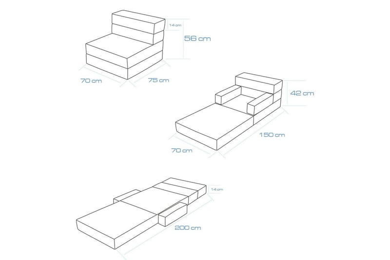 1-seters Sovesofa Yoraemere Grå - Lysegrå - Møbler - Stoler & lenestoler - Lenestoler - Sovestol