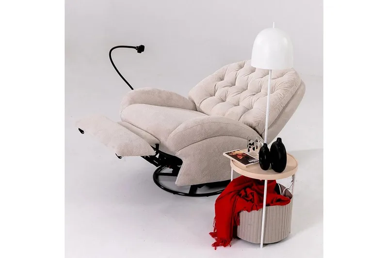 Adesis Elektrisk reclinerstol - Kremhvit - Møbler - Stoler & lenestoler - Lenestoler - Recliner & kinostol