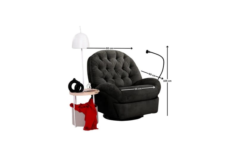 Adesis Elektrisk reclinerstol - Svart - Møbler - Stoler & lenestoler - Lenestoler - Recliner & kinostol