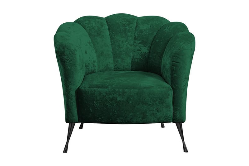 Adrial Lenestol - Fløyel/Grønn/Svart Krom - Møbler - Stoler & lenestoler - Lenestoler