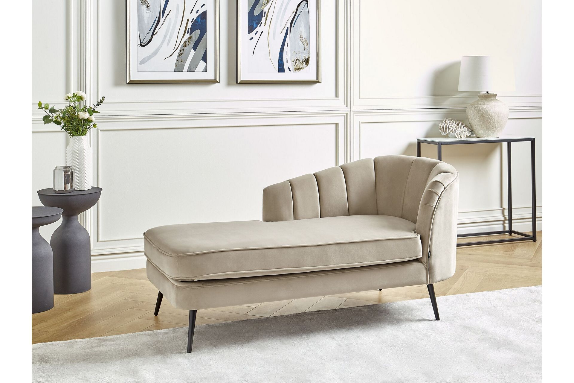 Allier Sjeselong 150 cm Høyre - Beige/Svart - Møbler - Stoler & lenestoler - Lenestoler - Sjeselonglenestol & divanlenestol