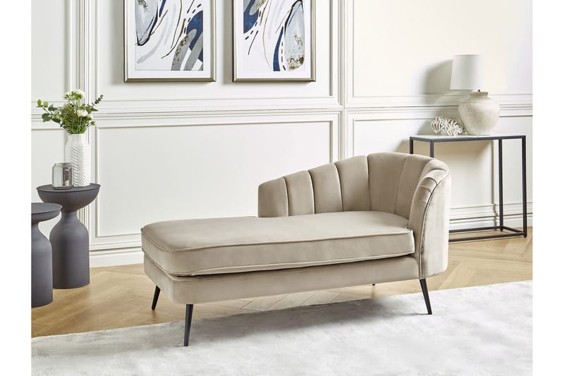 Allier Sjeselong 150 cm Høyre - Beige/Svart - Møbler - Stoler & lenestoler - Lenestoler - Sjeselonglenestol & divanlenestol