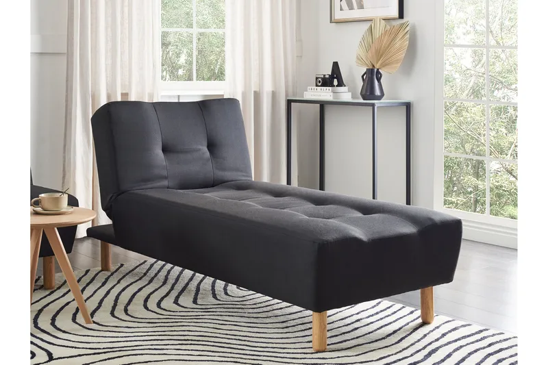 Alsten Sjeselong 163 cm - Svart/Lyst tre - Møbler - Stoler & lenestoler - Lenestoler - Sjeselonglenestol & divanlenestol