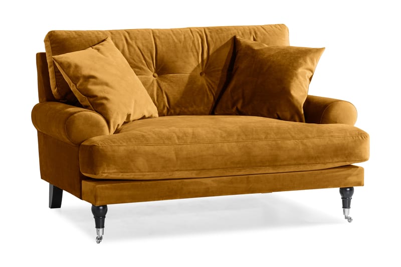 Andrew Loveseat Fløyel - Amber/Krom - Lenestoler