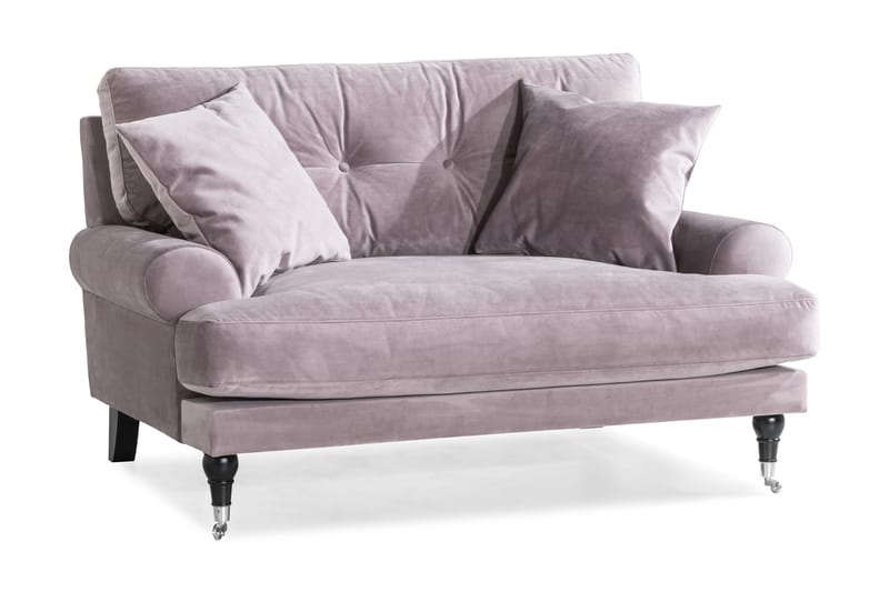 Andrew Loveseat Fløyel, Lilla/Krom