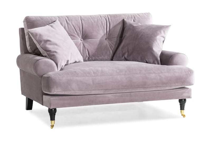 Andrew Loveseat Fløyel, Lilla/Messing