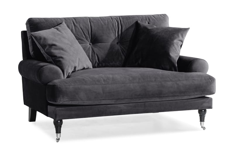 Andrew Loveseat Fløyel - Mørkegrå/Krom - Møbler - Stoler & lenestoler - Lenestoler