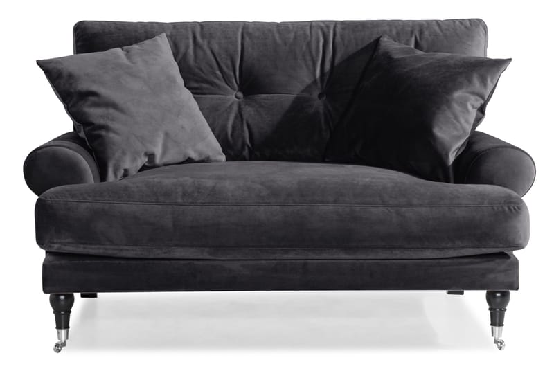 Andrew Loveseat Fløyel - Mørkegrå/Krom - Møbler - Stoler & lenestoler - Lenestoler