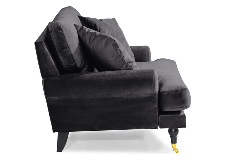 Andrew Loveseat Fløyel - Mørkegrå/Messing - Møbler - Stoler & lenestoler - Lenestoler