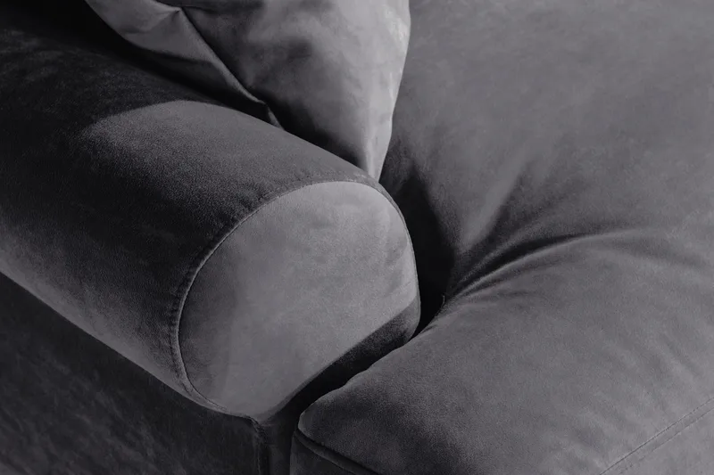 Andrew Loveseat Fløyel - Mørkegrå/Messing - Møbler - Stoler & lenestoler - Lenestoler