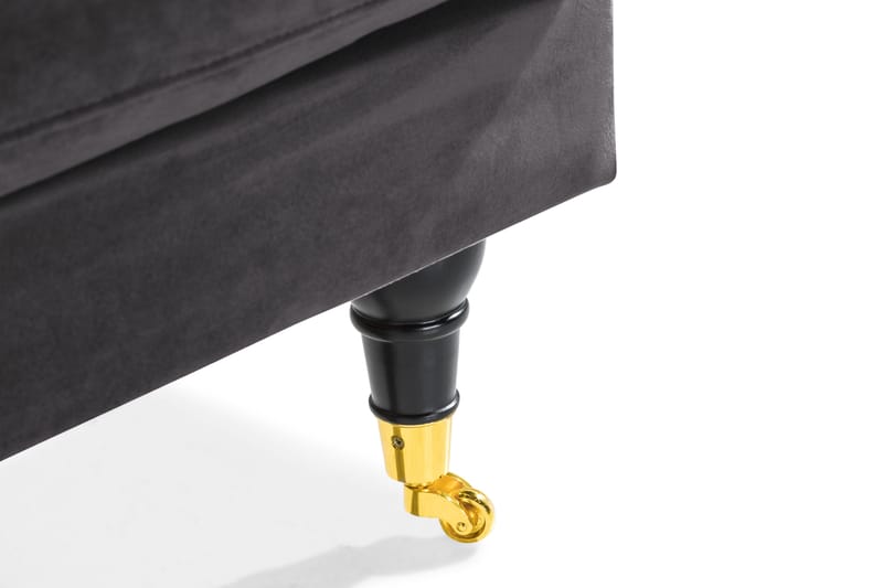 Andrew Loveseat Fløyel - Mørkegrå/Messing - Møbler - Stoler & lenestoler - Lenestoler