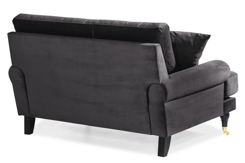 Andrew Loveseat Fløyel - Mørkegrå/Messing - Møbler - Stoler & lenestoler - Lenestoler