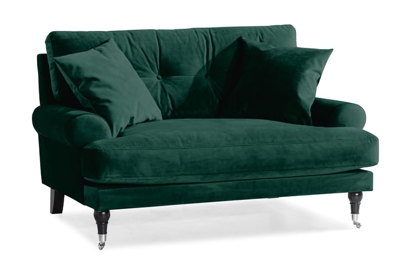 Andrew Loveseat Fløyel - Mørkegrønn/Krom - Lenestoler