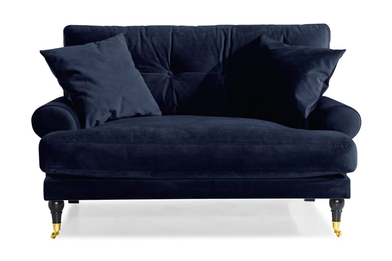 Andrew Loveseat Fløyel - Midnattsblå/Messing - Møbler - Stoler & lenestoler - Lenestoler