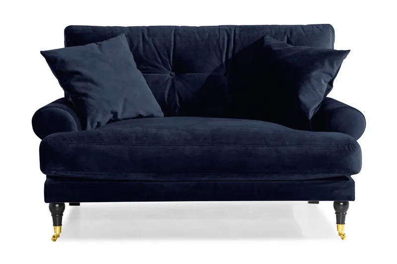 Andrew Loveseat Fløyel - Midnattsblå/Messing - Møbler - Stoler & lenestoler - Lenestoler