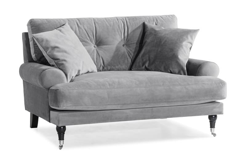 Andrew Loveseat Fløyel - Sølvgrå/Krom - Møbler - Stoler & lenestoler - Lenestoler