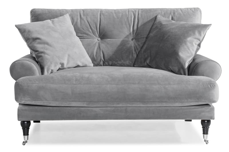 Andrew Loveseat Fløyel - Sølvgrå/Krom - Møbler - Stoler & lenestoler - Lenestoler