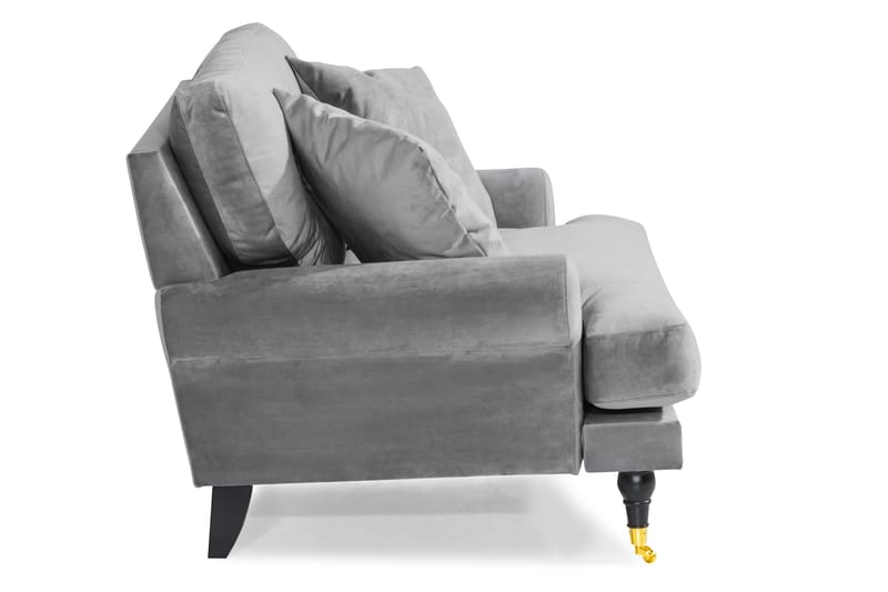 Andrew Loveseat Fløyel - Sølvgrå/Messing - Møbler - Stoler & lenestoler - Lenestoler