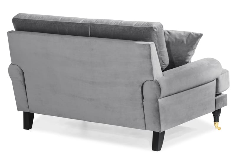 Andrew Loveseat Fløyel - Sølvgrå/Messing - Møbler - Stoler & lenestoler - Lenestoler
