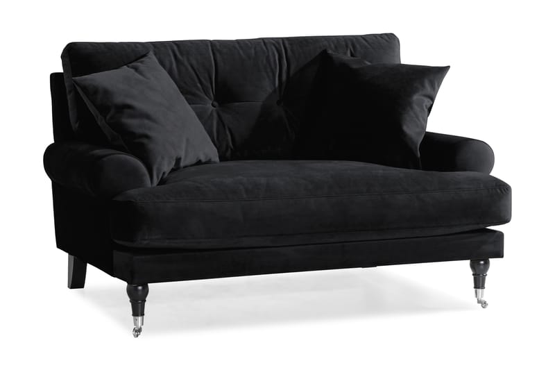 Andrew Loveseat Fløyel - Svart/Krom - Lenestoler