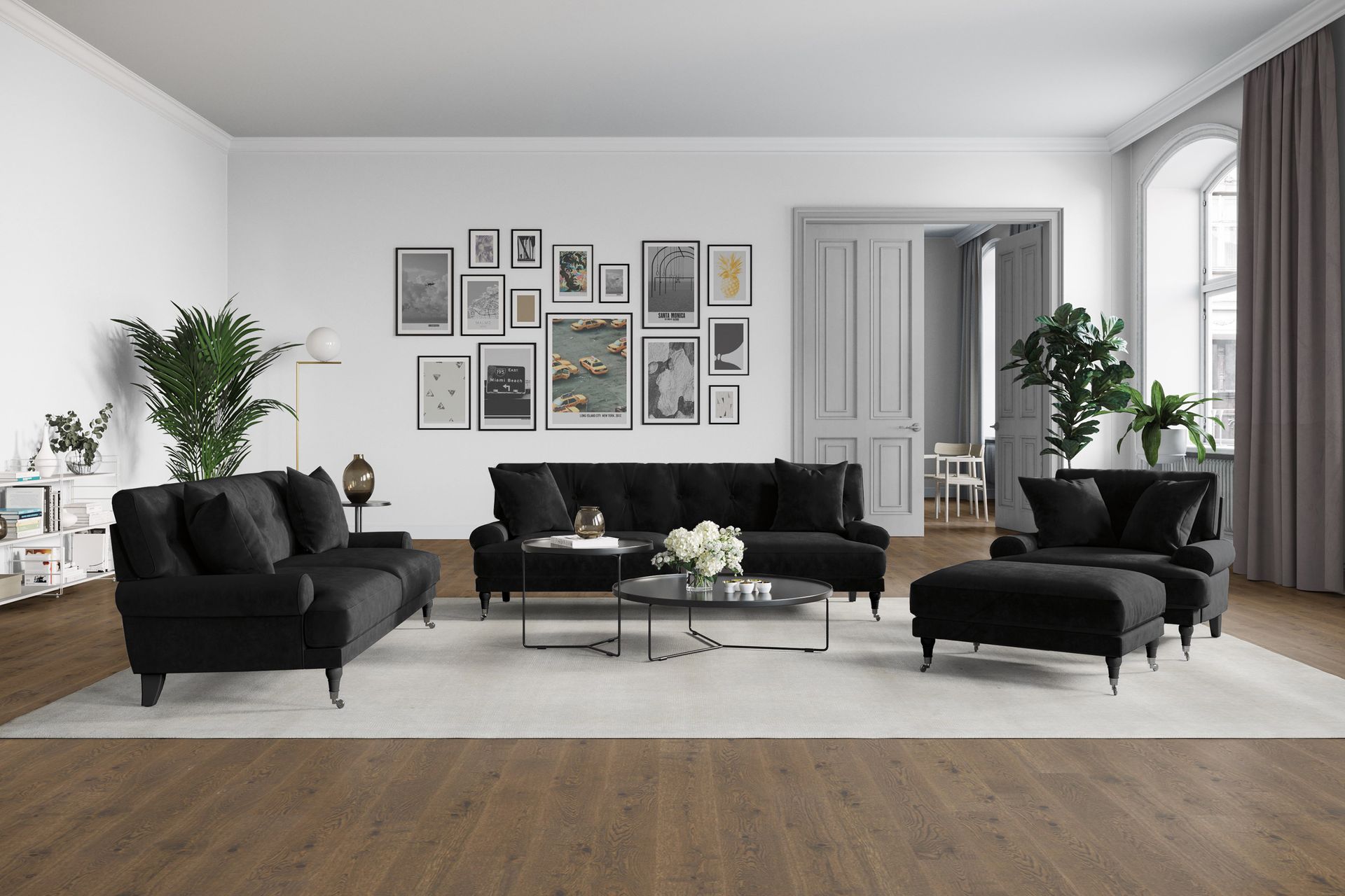 Andrew Loveseat Fløyel - Svart/Krom - Møbler - Stoler & lenestoler - Lenestoler