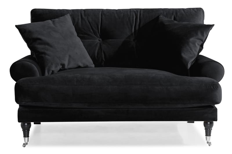 Andrew Loveseat Fløyel - Svart/Krom - Lenestoler