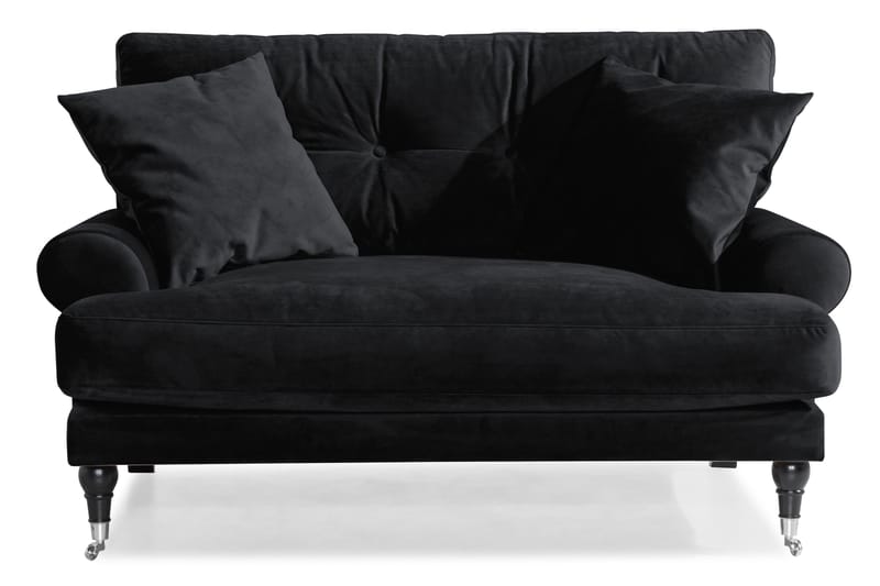 Andrew Loveseat Fløyel - Svart/Krom - Møbler - Stoler & lenestoler - Lenestoler