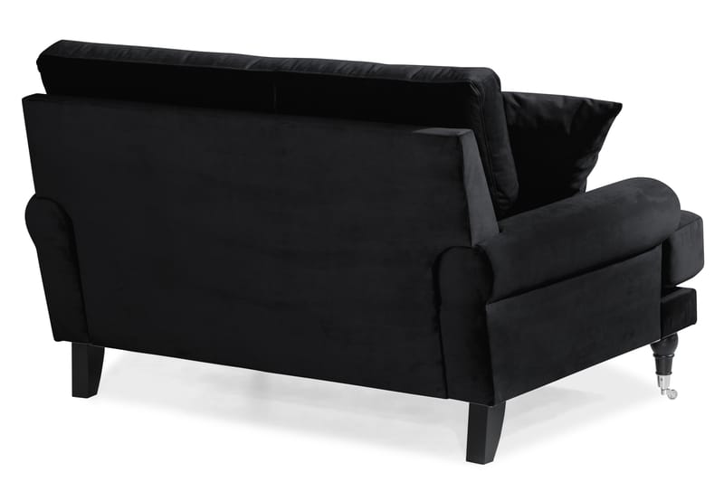 Andrew Loveseat Fløyel - Svart/Krom - Lenestoler