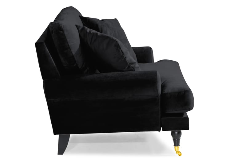 Andrew Loveseat Fløyel - Svart/Messing - Lenestoler