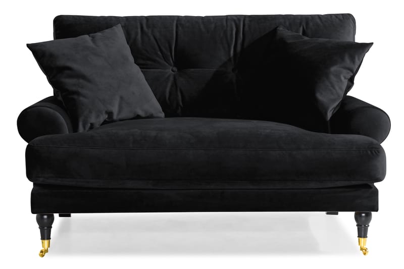 Andrew Loveseat Fløyel - Svart/Messing - Lenestoler